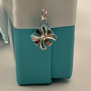 Authentic Tiffany & Co. Tiffany Blue Box Charm in Blue Enamel on an 16” chain